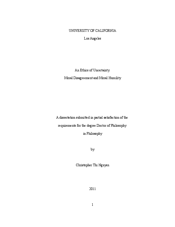 An Ethics of Uncertainty