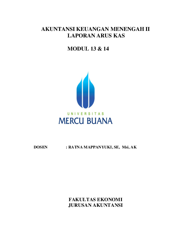 Pdf Akuntansi Keuangan Menengah Ii Laporan Arus Kas Modul 13 14 Dosen Ratna Mappanyuki Se Msi Ak Fakultas Ekonomi Jurusan Akuntansi Perkuliahan Kelas Karya Dimas Prasetya Rahman Academia Edu