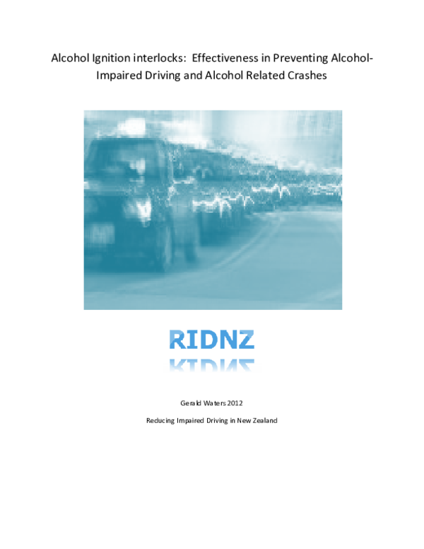 (PDF) Alcohol Ignition interlocks Effectiveness in Preventing AlcoholImpaired Driving and