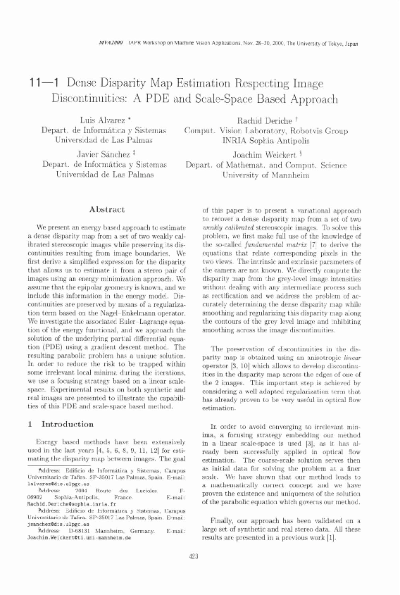 (PDF) 1 1-1 Dense Disparity Map Estimation Respecting Image ...
