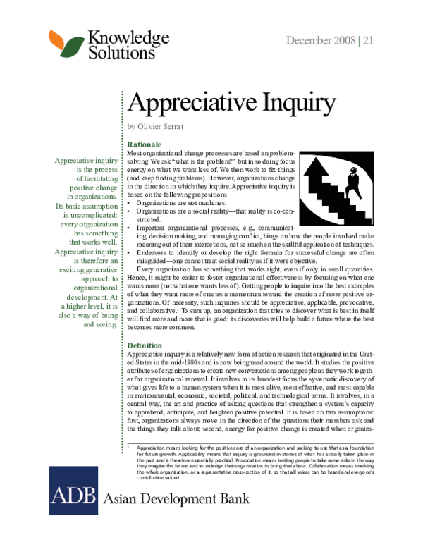(PDF) Appreciative Inquiry
