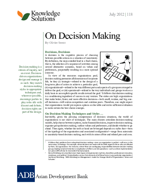 decision making techniques pdf