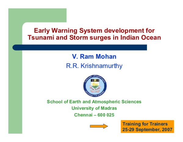 (PDF) Early Warning System development for Tsunami and Storm surges in ...