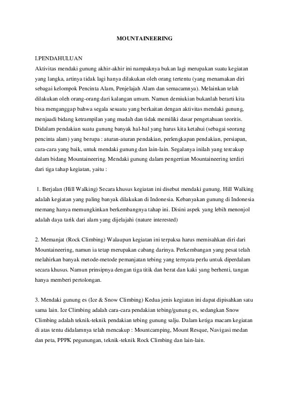 (DOC) MOUNTAINEERING Rahmat Jrenero Academia.edu