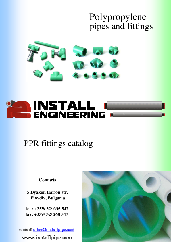 (PDF) Polypropylene pipes and fittings PPR fittings catalog Contacts