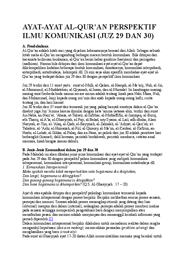 Doc Ayat Ayat Al Qur An Perspektif Ilmu Komunikasi Juz 29 Dan 30 Dedy Aswar Academia Edu