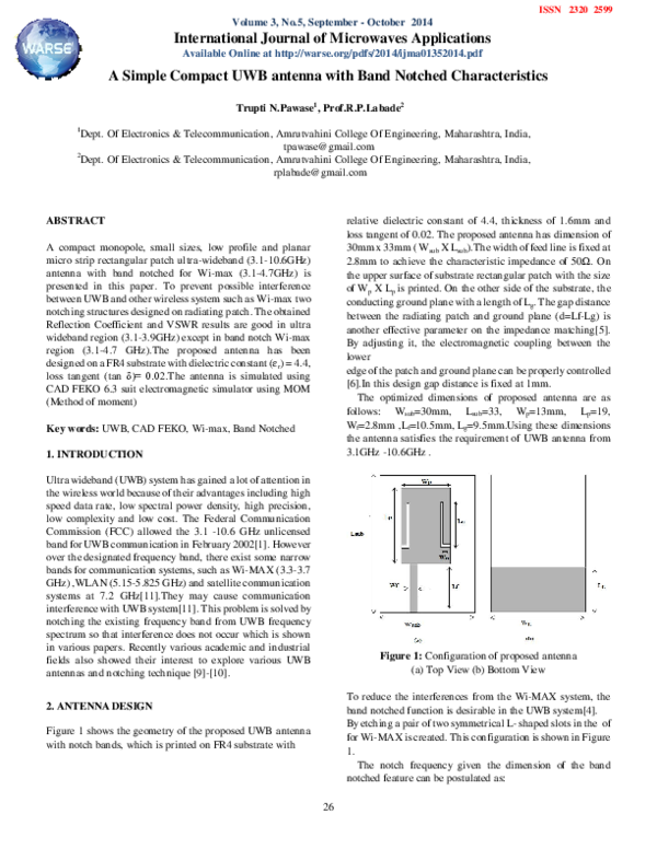 (PDF) A Simple Compact UWB antenna with Band Notched Characteristics