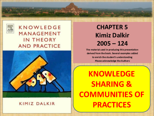 (PDF) Lecture material for session 5 Knowledge Sharing