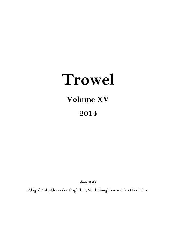 (PDF) Masters of Mysteries or Haphazard Handymen? An Assessment of the Evidence for Metalworkers