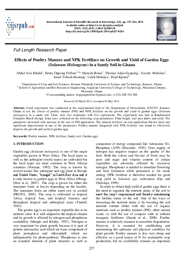 Homemade fertilizer research paper image
