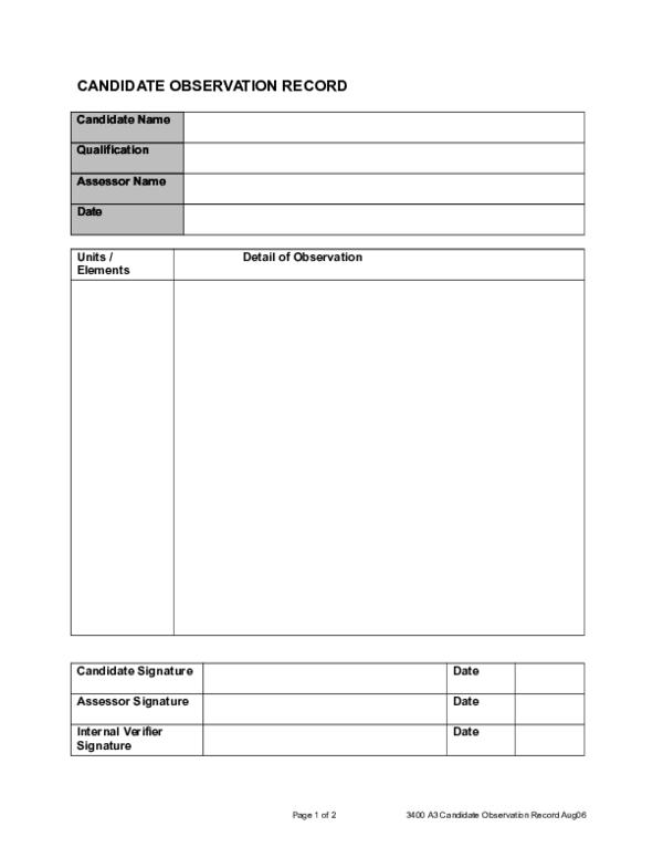 (DOC) CANDIDATE OBSERVATION RECORD Candidate Name Qualification ...
