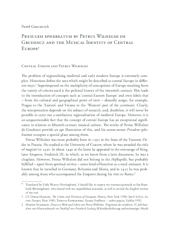 (PDF) „Presulem ephebeatum” by Petrus Wilhelmi de Grudencz and the