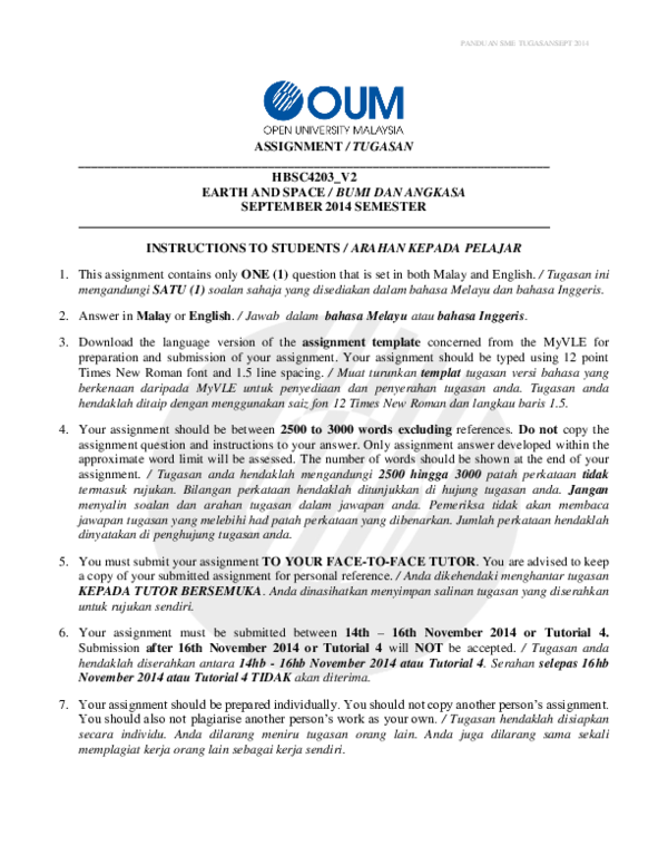 Doc Assignment Tugasan Hbsc4203 V2 Earth And Space Bumi Dan Angkasa Ratu Blurr Academia Edu