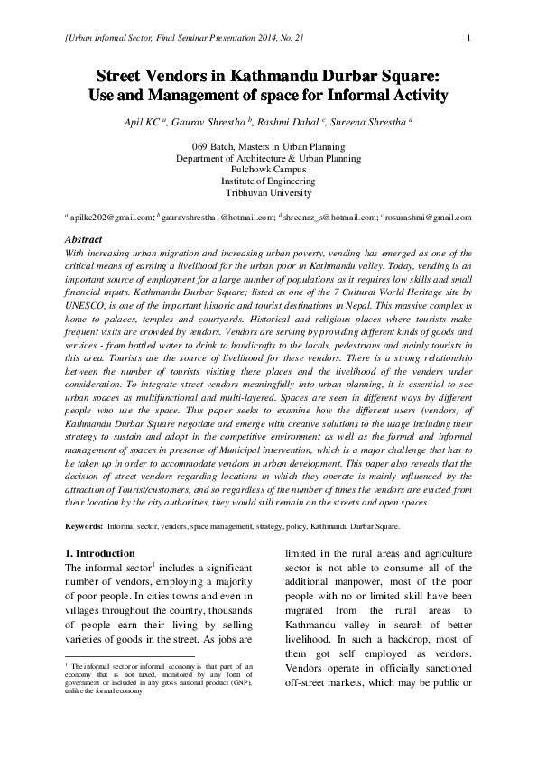 Causes and effects of street vending image