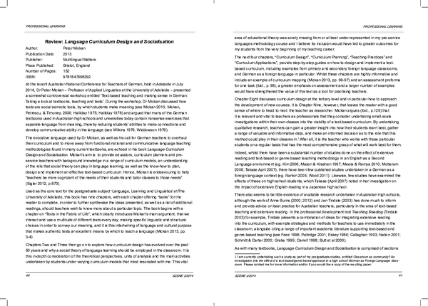 (PDF) Review: Language Curriculum Design and Socialisation