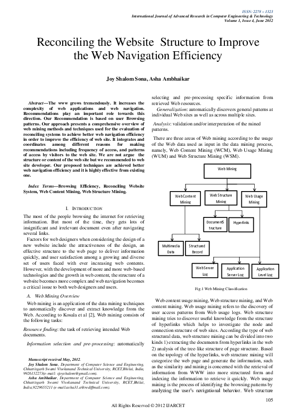 (PDF) Reconciling the Website Structure to Improve the Web Navigation ...