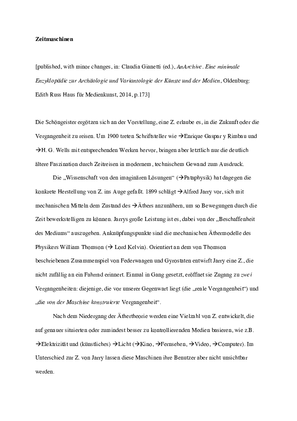 (PDF) Zeitmaschinen Henning Schmidgen Academia.edu