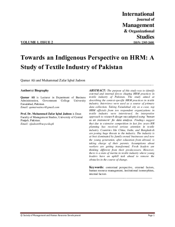 Thesis hrm pakistan image