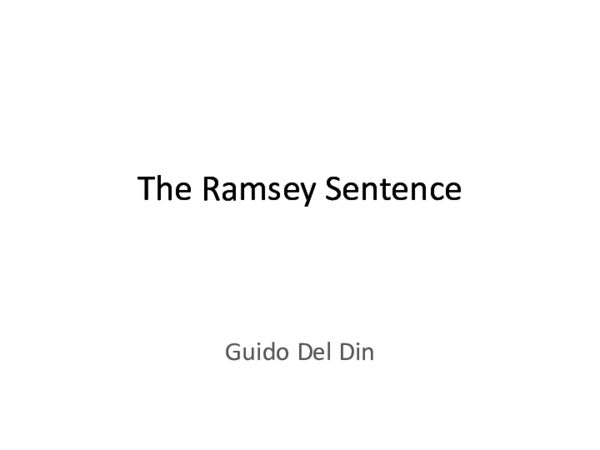 (PPT) The Ramsey Sentence - Slides