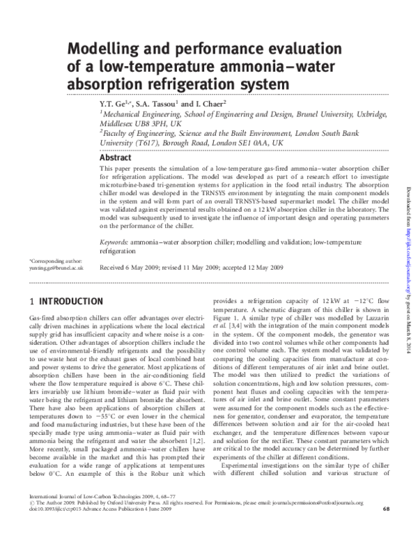 (PDF) Modelling and performance evaluation of a low-temperature ammonia ...