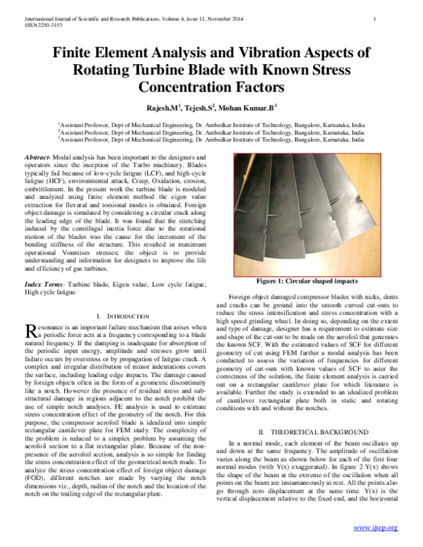 (PDF) Finite Element Analysis and Vibration Aspects of Rotating Turbine ...