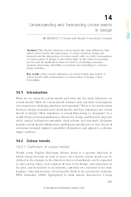 (PDF) Understanding and forecasting colour trends in design