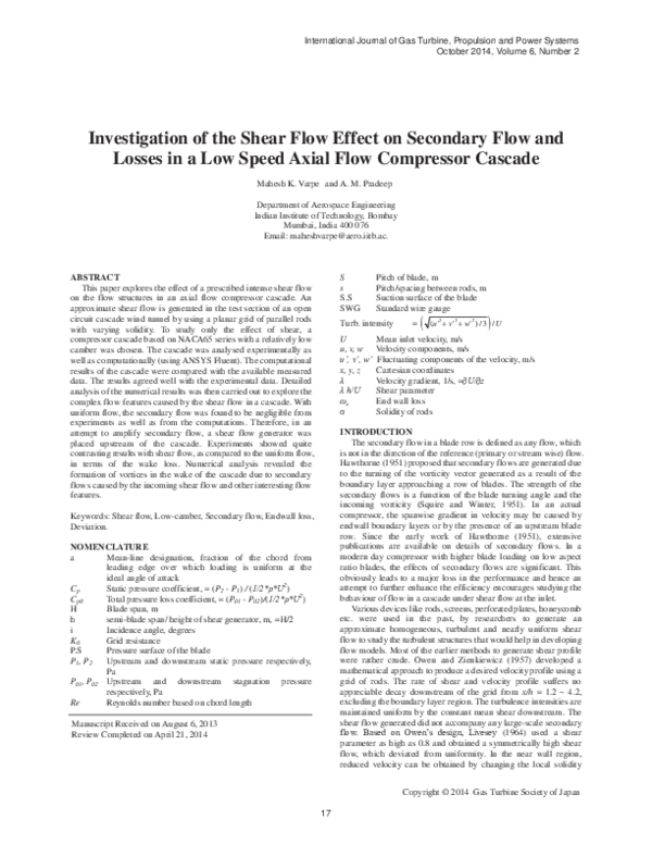 (PDF) Investigation of the Shear Flow Effect on Secondary Flow and ...