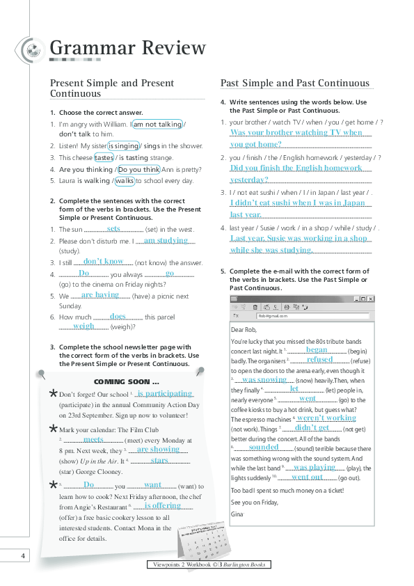 (PDF) Present Simple and Present Continuous PastSimpleandPastContinuous