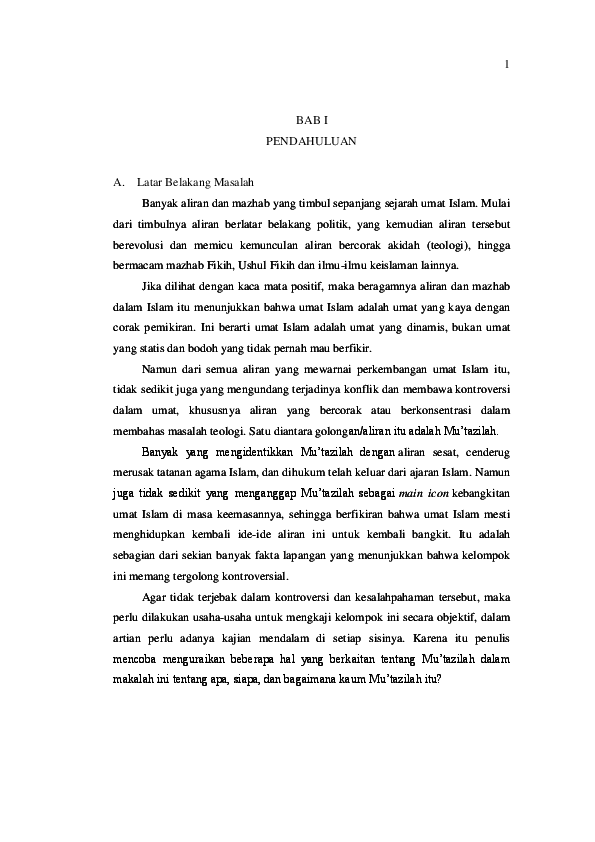 Doc Aliran Mu Tazilah Ahmad Mustaniruddin Academia Edu