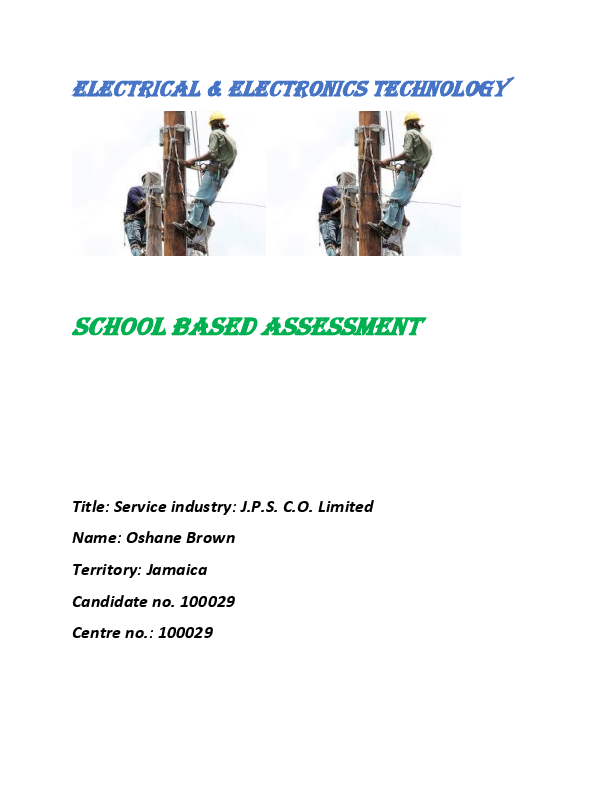 (DOC) Electrical & Electronics Technology oshane Brown Academia.edu