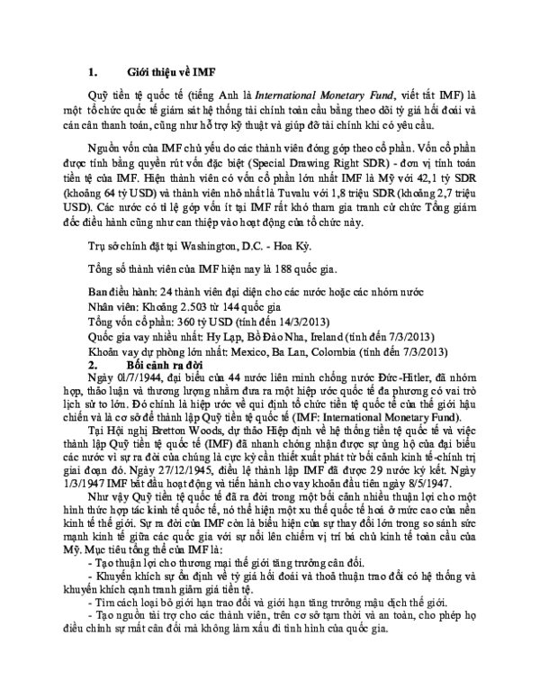 First page of “Giới thiệu về IMF”