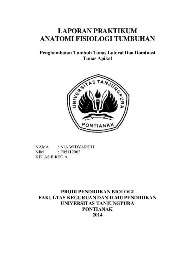 (DOC) 8. LAPORAN PRAKTIKUM Penghambatan Tumbuh Tunas Lateral Dan