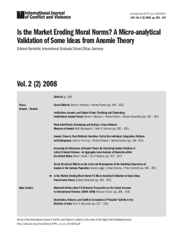 An analysis of anomie theory mertons anomie theory