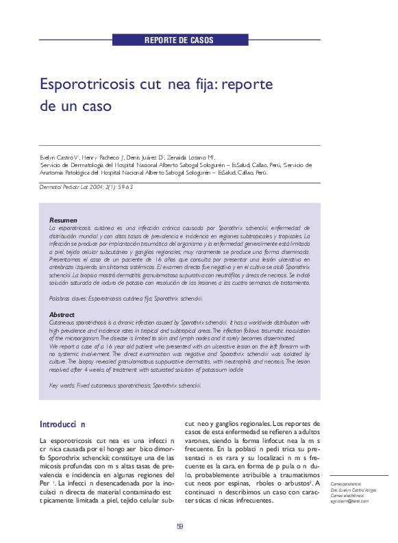 esporotricosis linfocutánea pdf