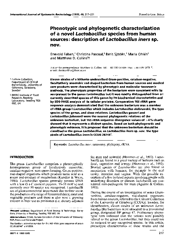 (PDF) Phenotypic and phylogenetic characterization of a novel ...