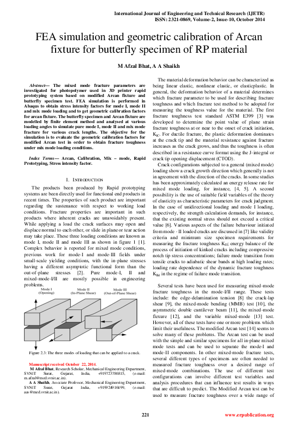 (PDF) FEA simulation and geometric calibration of Arcan fixture for ...