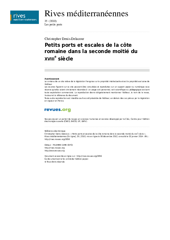 Petits ports et escales de la