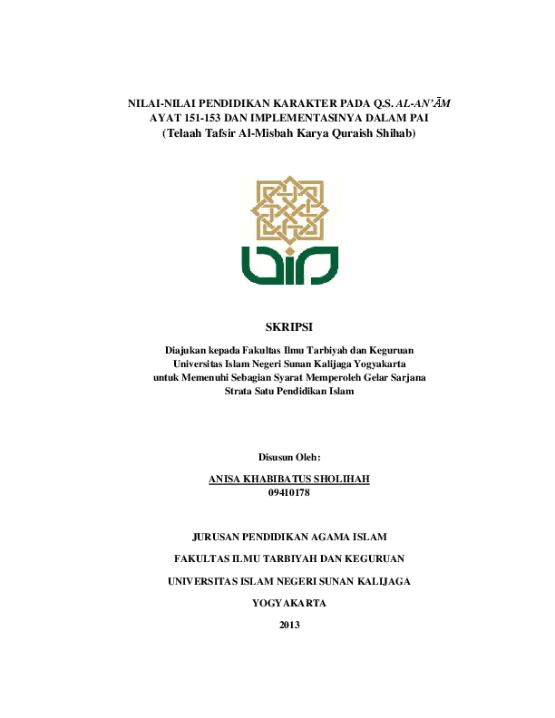 Pdf Nilai Nilai Pendidikan Karakter Dee Pray Academia Edu