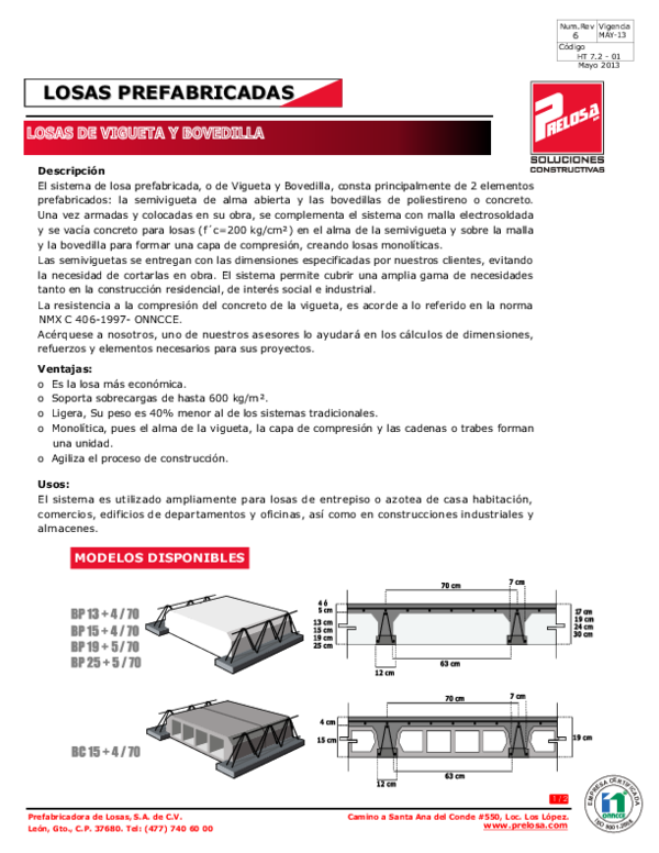 (PDF) LOSAS PREFABRICADAS LOSAS PREFABRICADAS