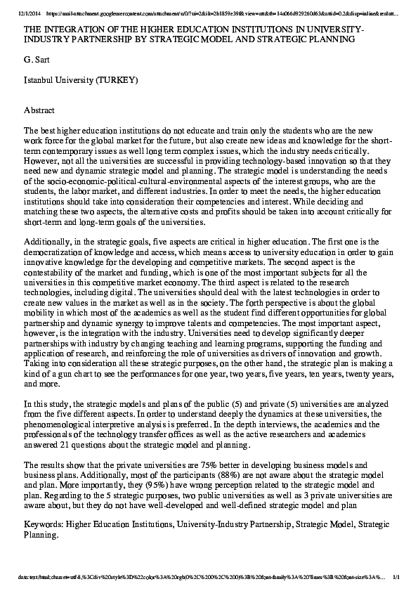 (PDF) The Integration of the Higher Education Institutions in ...