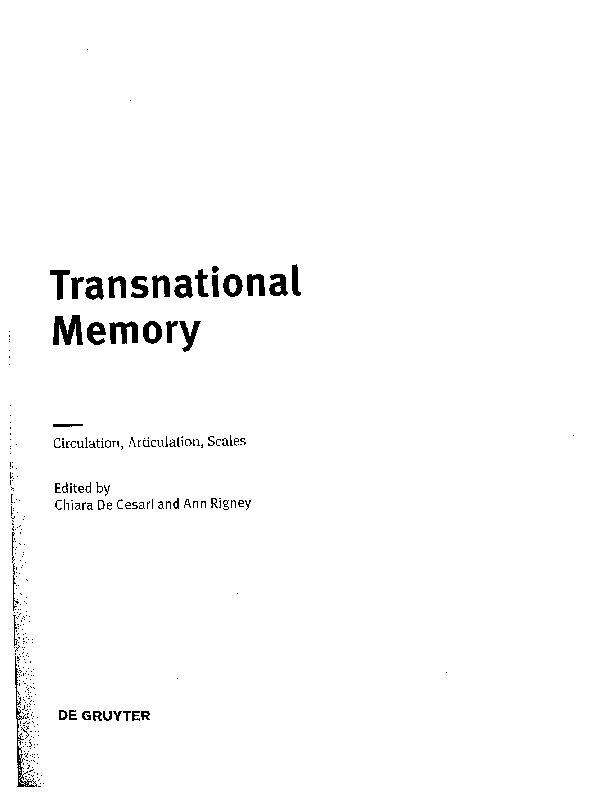 (PDF) Multidirectional Memory in Migratory Settings: The Case of Post ...