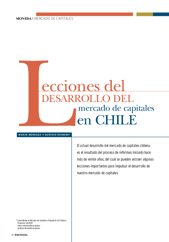 (PDF) Lecciones del desarrollo del mercado de capitales en chile
