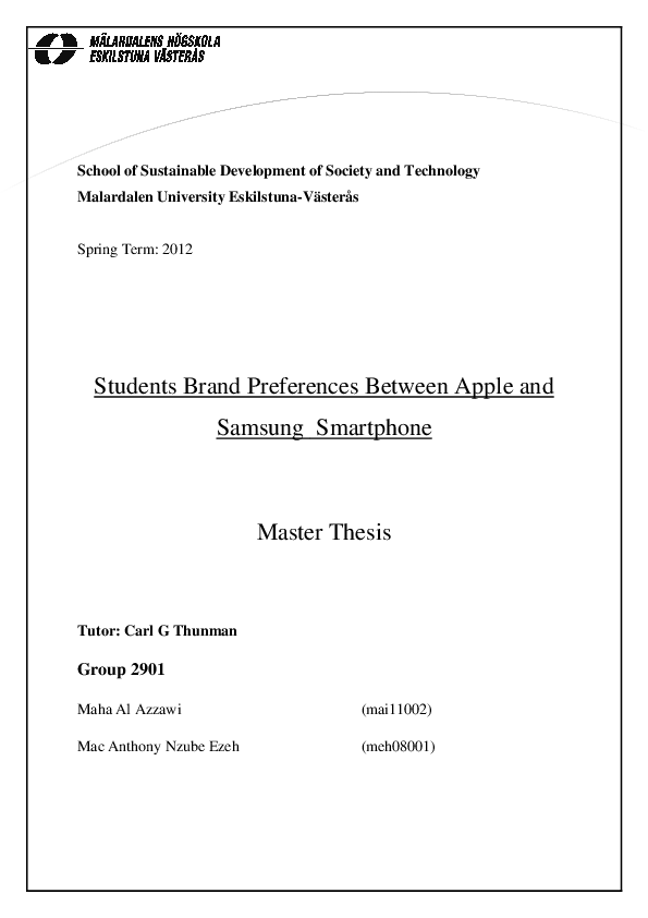 Master thesis sustainable development