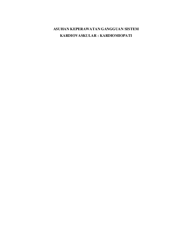 Doc Asuhan Keperawatan Gangguan Sistem Kardiovaskular Kardiomiopati