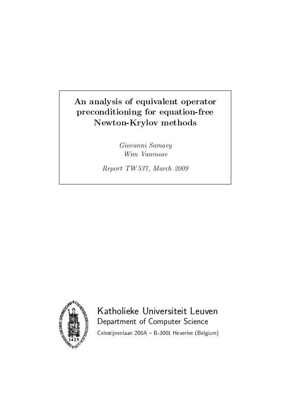 (PDF) An Analysis of Equivalent Operator Preconditioning for Equation ...