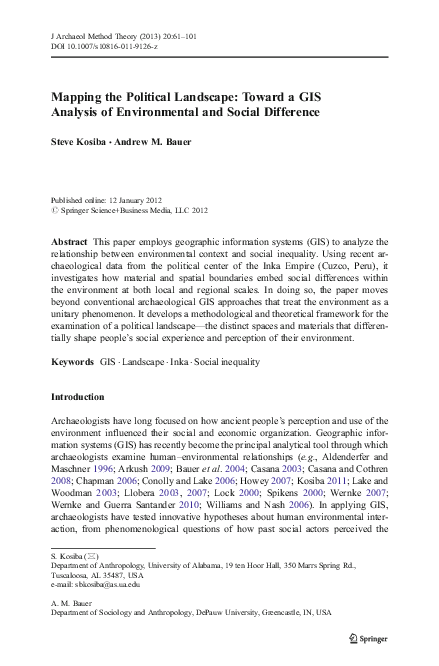 (PDF) Mapping the Political Landscape: Toward a GIS Analysis of ...