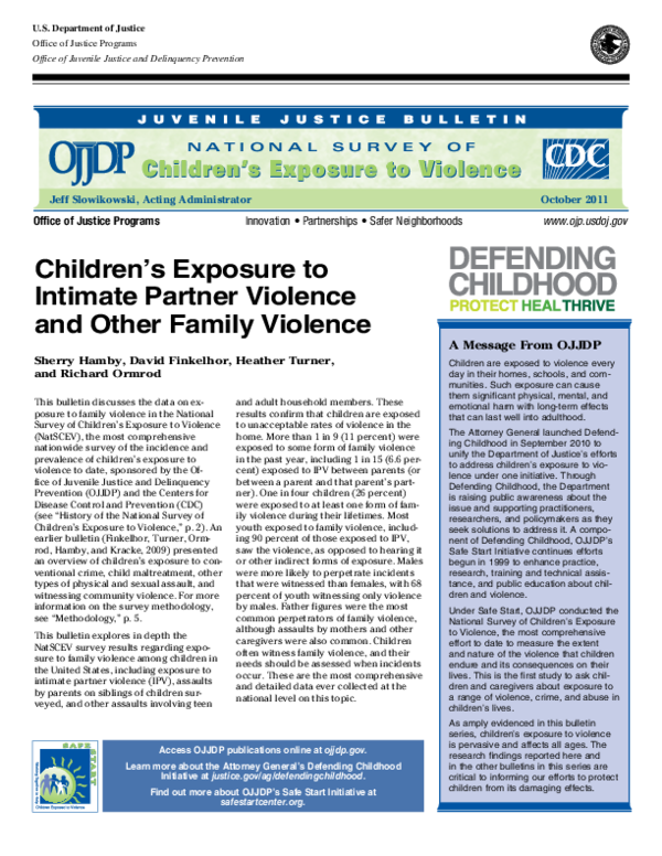 (PDF) Children’s exposure to intimate partner violence and other family ...