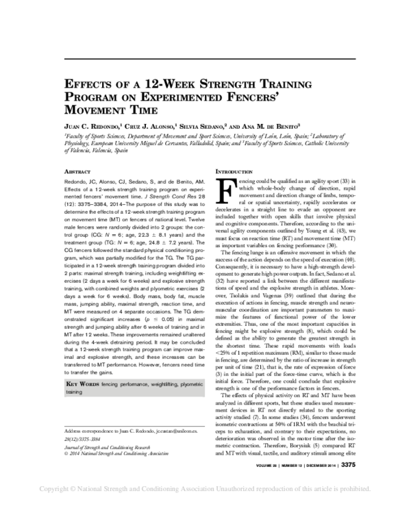 (PDF) EFFECTS OF A 12WEEK STRENGTH TRAINING PROGRAM ON EXPERIMENTED