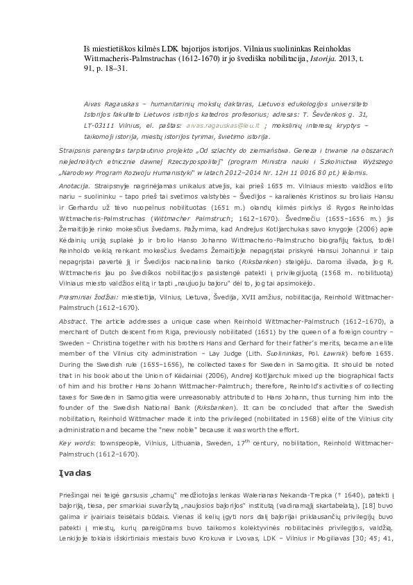 (PDF) From the History of Nobility of the Grand Duchy of Lithuania of ...