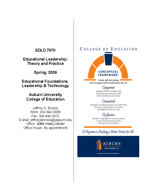 (PDF) Introduction to Educational Leadership Course Syllabus